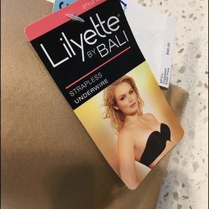 40C STRAPLESS BRA w/ straps BALI Lilyette TAN NEW